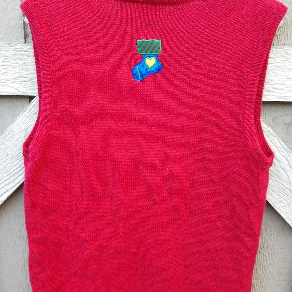 One Resource Red, Sweater Christmas vest, snowmen - Picture 5 of 5